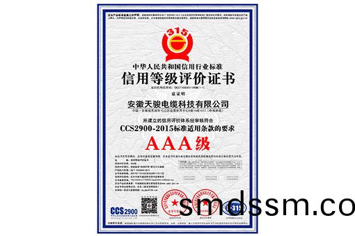 信用等級評(ping)價證書(shu)